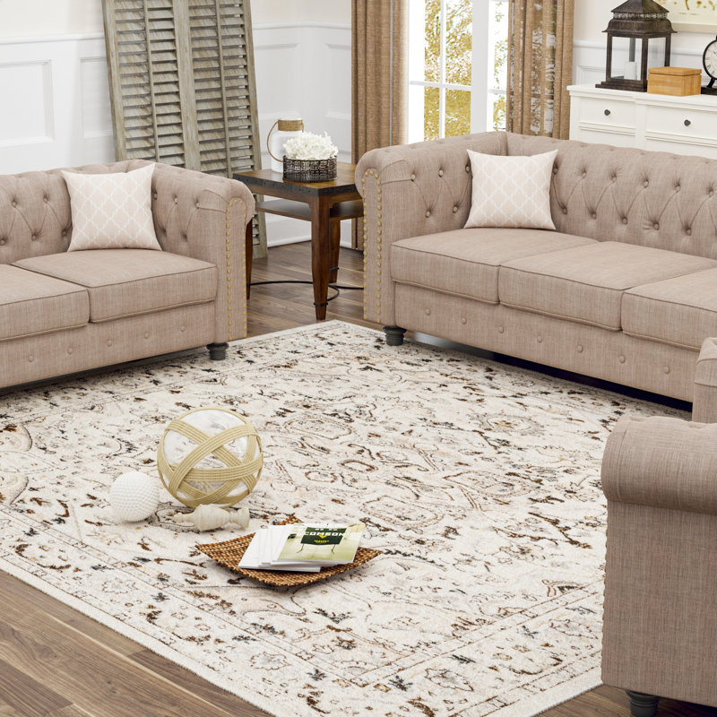 Langley Street Losh Performance Brown/Beige/Cream Area Rug & Reviews